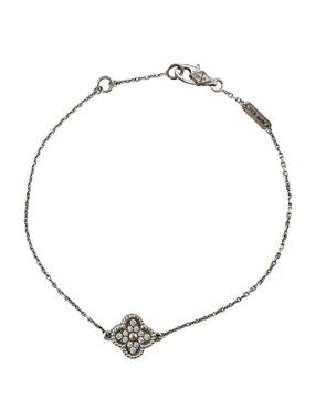 Van Cleef & Arpels Fu a Perswy Toalhambra Bracelet 18k White Gold Diamond